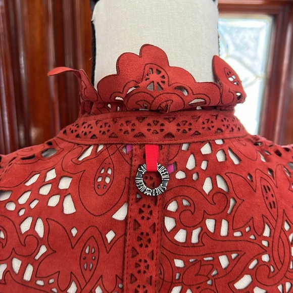 SAVE THE QUEEN LEATHER CUTOUT JACKET SIZE LARGE - Picture 5 of 11